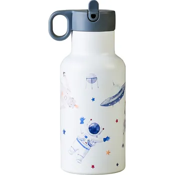 Termoska Bioloco Dětská nerezová termolahev s brčkem (350 ml) - Roboti a astronauti