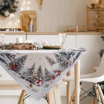 ubrus VÁNOČNÍ GOBELÍNOVÝ UBRUS VILLAGE2 140X180 CM VZOROVANÁ