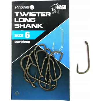 Rybářský háček Nash TWISTER LONG SHANK SIZE 8 BEZPROTIHRUTNÉ Háčky do země, 10 ks