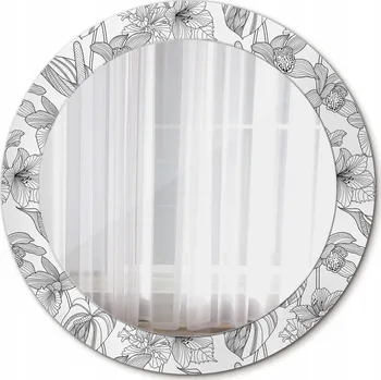Zrcadlo Moderní Zrcadlo do Koupelny Květinový vzor 70cm