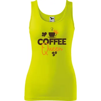 Dámské oblečení Dámské tílko s potiskem Coffee queen Velikost: S, Barva: Limetková