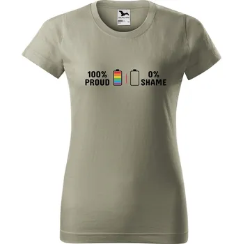 Dámské tričko Dámské tričko s potiskem 100% proud Barva trička: Světlá khaki - 28, Velikost: 2XL