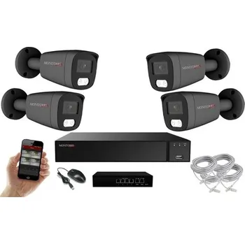 Kompletní kamerový systém MS AI Hybrid light IP 4 kamerový set se switchem 5 Mpix GTube (6144K4B) (Monitorrs Security)
