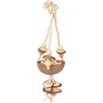 Pro ptáka Duvo+ Houpačka z kokosového ořechu pro ptáky nebo pro drobné hlodavce