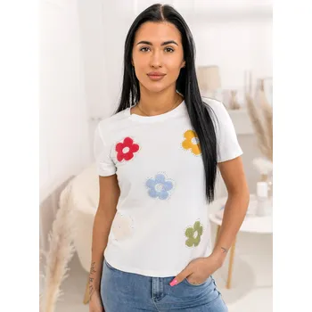 Dámské tričko Bílé dámské tričko s aplikacií Bolf 95T2529 - S