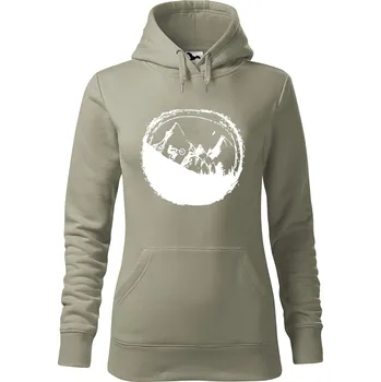 Pánská mikina Dámská mikina Hory a kolo Velikost (žena): 2XL, Vyberte barvu: Světlá khaki