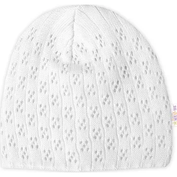 Čepice Baby Nellys Ažurková čepice, dvouvrstvá, bavlna, bílá, vel. 104/110
