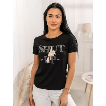 Dámské tričko Černé dámské tričko s potiskem Bolf 95T2501 - S