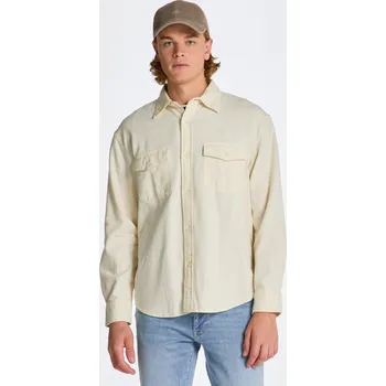 Pánské oblečení KOŠILE GANT REL UTILITY SHIRT CREAM