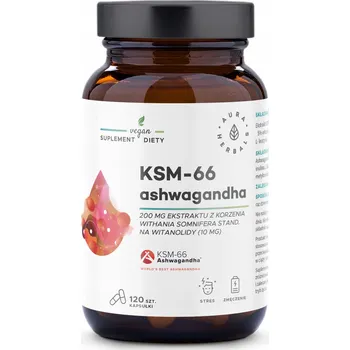 Ashwagandha KSM-66 kořen 200 mg 120 kapslí Aura Herbals