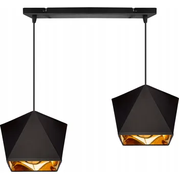 ZÁVĚSNÉ STROPNÍ SVÍTIDLO LUSTR ČERNÝ GLAMOUR ZLATÝ STŘED LIŠTA LOFT