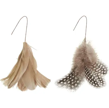 Závěsné peří na drátku FEATHER DECOR hnědé - více barev