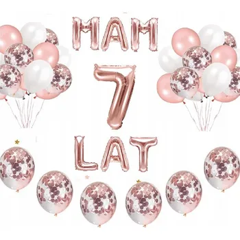 Balónek Sada BALÓNKY číslice 7 LET narozeniny ROSE GOLD