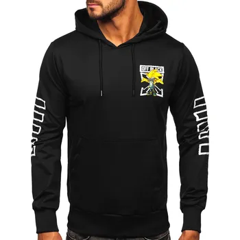 Pánská mikina Černá pánská mikina s kapucí a potiskem Bolf HM611 - XL