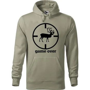 Pánská mikina Pánská mikina s potiskem Game over Velikost (muž): 2XL, Vyberte barvu: Světlá khaki