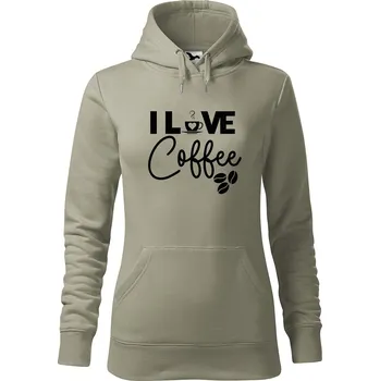Pánská mikina Dámská mikina I love coffee Velikost (žena): S, Vyberte barvu: Světlá khaki