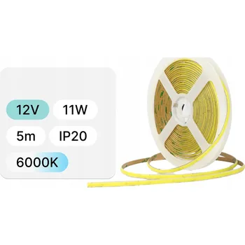 LED osvětlení 5m LED PÁSEK 12V / COB / 11W / 480 LED / IP20 / 6000K / 100lm/W / Ra>90