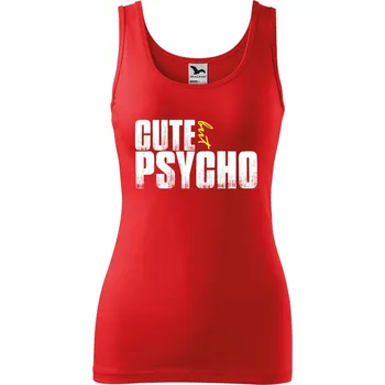 Dámské tílko s potiskem Cute but psycho Velikost: 2XL, Barva: Červená