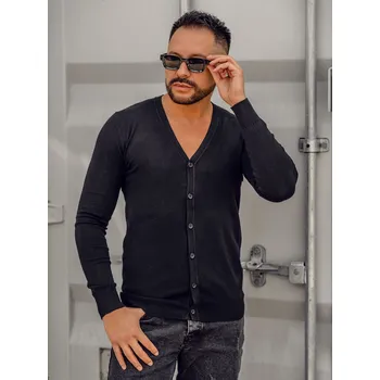 Pánský svetr Černý pánský svetr na zip cardigan Bolf YY06A - XL
