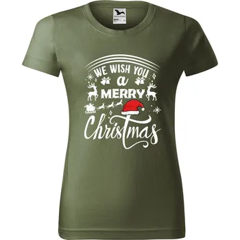Dámské tričko Dámské tričko s potiskem We wish you Barva trička: Khaki - 09, Velikost: L