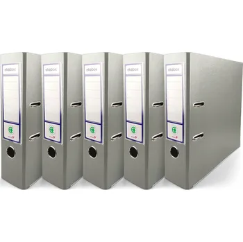 Pákový pořadač A4 PP EKOBOX 80mm ŠEDÝ 5 ks