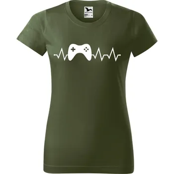 Dámské tričko s potiskem Tep gaming Barva trička: Khaki - 09, Velikost: L