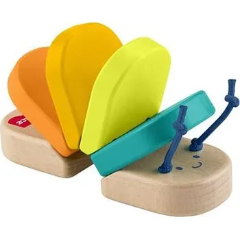 Hračka pro nejmenší Fisher Price Dřevěná klapající housenka