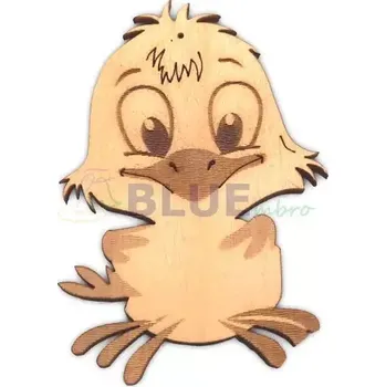 Velikonoční dekorace Dřevěné kuřátko veselé velikonoce 01 1 ks