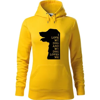 Pánská mikina Dámská mikina I love my dog Velikost (žena): L, Vyberte barvu: Žlutá