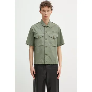 Pánská košile Bavlněná košile C.P. Company zelená barva, relaxed, 18CMSH236A005328G, M, 91X
