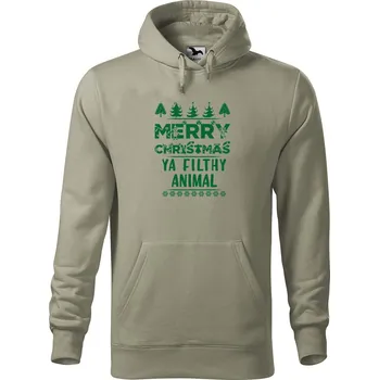 Pánská mikina Pánská mikina s potiskem Merry animal Velikost (muž): XL, Vyberte barvu: Světlá khaki