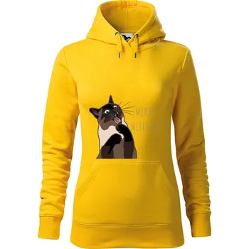 Pánská mikina Dámská mikina Naštvaná kočka Velikost (žena): XS, Vyberte barvu: Žlutá