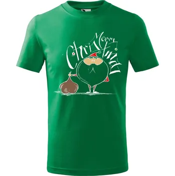 Chlapecké tričko Dětské tričko Santa s dárky Velikost: 158/12 let, Barva trička: Středně zelená