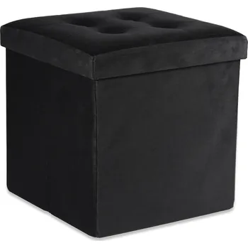Taburet Textilomanie ZAREX VELVET L Černý