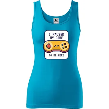 Dámské tílko s potiskem To be here Velikost: M, Barva: Tyrkysová