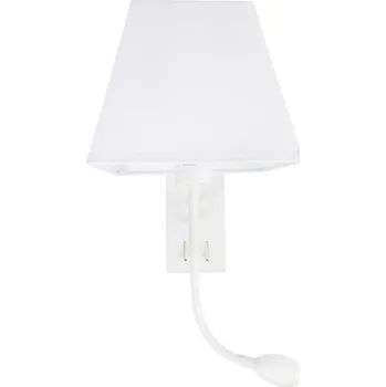 Nástěnné svítidlo Nova Luce Elegantní nástěnná lampa Valencia s LED diodou na flexibilním rameni - 40 W / 3 W LED, bílá NV 8127401