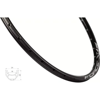 Ráfek na kolo ráfek FORCE XC BASIC DISC 559x19, 32děr, černý