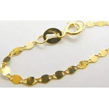 Řetízek Klenoty Budín Dámský hladký zlatý řetízek ze žlutého zlata ZRCÁTKA 585/1,37gr 50cm HK6249 (Klenoty Budín Dámský hladký zlatý řetízek ze žlutého zlata ZRCÁTKA 585/1,37gr 50cm HK6249)