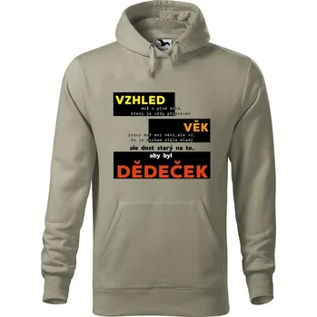 Pánská mikina Pánská mikina s potiskem Dědeček vzhled Velikost (muž): 2XL, Vyberte barvu: Světlá khaki