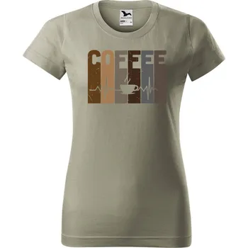 Dámské tričko Dámské tričko s potiskem Srdeční tep coffee Barva trička: Světlá khaki - 28, Velikost: XL