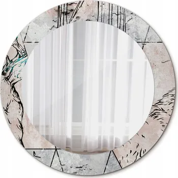 Zrcadlo Kulaté Zrcadlo na Zeď Abstrakce zvířata 60cm