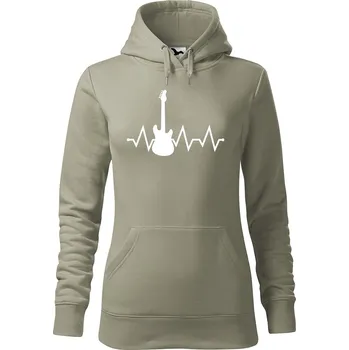 Pánská mikina Dámská mikina Tep kytara Velikost (žena): L, Vyberte barvu: Světlá khaki