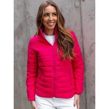 Dámská větrovka Růžová dámská prošívaná přechodová bunda se stojatým límcem Bolf 1141A - S
