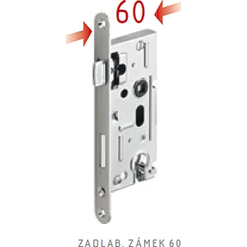 zadlabací zámek Zadlabací zámek do dřevěných dveří ACT - 60 mm, rozteč 72 mm, WC klíč, AC-T Matný nikl