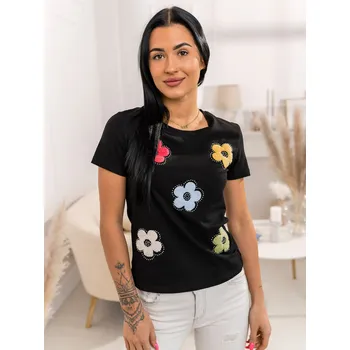 Dámské tričko Černé dámské tričko s aplikacií Bolf 95T2529 - S