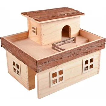 Duvo+ Domeček dřevěný pro drobné hlodavce 31x25x24cm