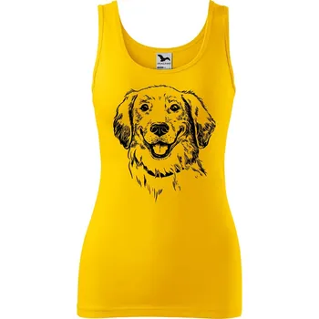 Dámské tílko s potiskem Retrívr Velikost: L, Barva: Žlutá