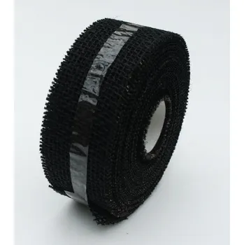 Stuha Jutová stuha 5cm x 1m - černá