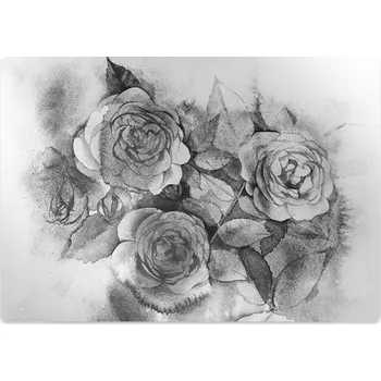 Podložka pod nábytek Podložka pod kancelářskou židli Black-a-bílá růže