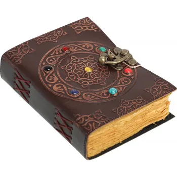 Karnevalový kostým Leather Journals Kožený zápisník s mandalou a čakrovými kameny: Probuď svou vnitřní sílu!